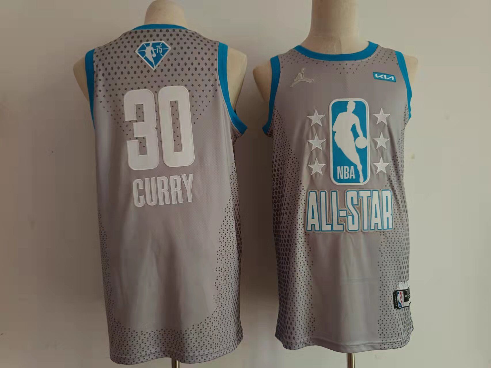 Men Golden State Warriors 30 Curry Grey 2022 All Star NBA Jersey